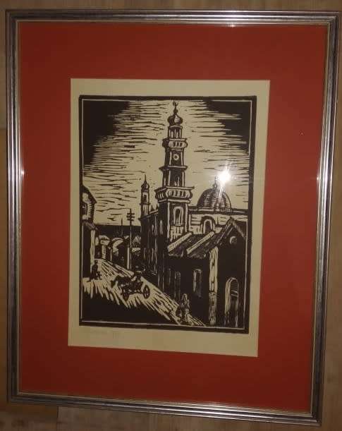 Gregoire Boonzaier Mosque In District Six Linocut